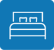 Hotel fondo azul icono blanco